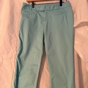 Ann Taylor Loft Cropped Turquoise Pants Size 4
